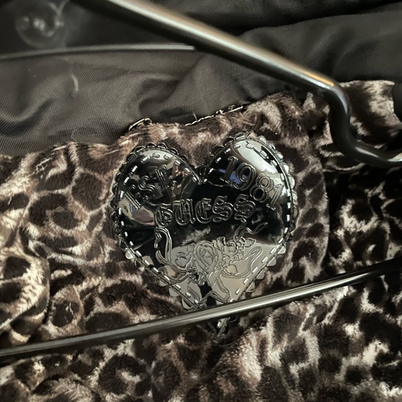 Guess Black Trench Coat with Leopard Lining - Picture 2 of 5